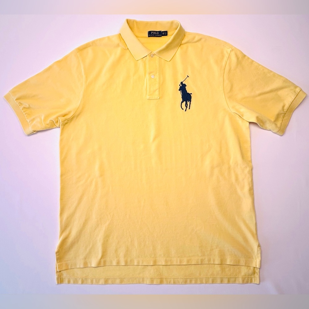 Polo Ralph Lauren BIG Pony Classic Fit 2XLT Yellow Polo Shirt EUC